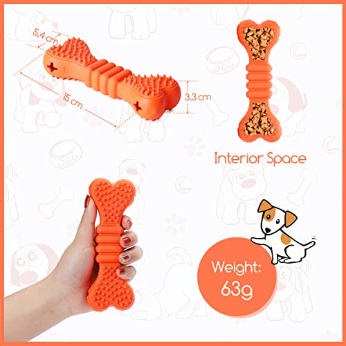 Nobleza Juguetes para Morder Perros, Dispensador de Aperitivos Interactivo Perros, Huesos de Juguete para Perros y Mascotas, Fun para Masticar Jugar Entrenamiento, Caucho Natural 15x5.4x3.3cm