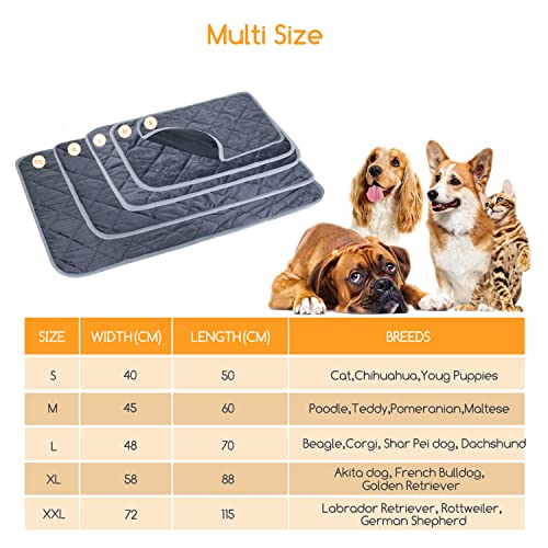 Nobleza Manta Autocalentable Perro, Almohadilla Térmica para Gatos & Perros, Lavable Esterilla Cálida para Mascotas, Gato Cama Plegable Antideslizante Self Heating Pad, L 70x48cm