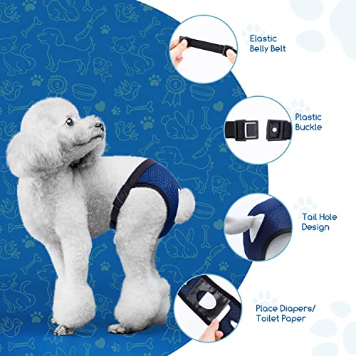 Nobleza Pañales para Perros, Pantalones Protectores Lavables con 3 Toallas Sanitarias, Calzoncillos Higiénicos Perra en Calor, Bragas Reutilizables Perras, 1 Ud. Cintura 40-49 cm, L