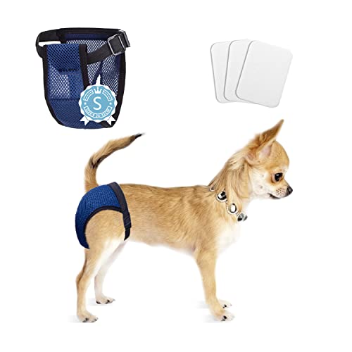 Nobleza Pañales para Perros, Pantalones Protectores Lavables con 3 Toallas Sanitarias, Calzoncillos Higiénicos Perra en Calor, Bragas Reutilizables Perras, 1 Ud. Cintura 24-31 cm, S