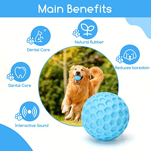 Nobleza Pelota Perros con Sonido, Pelota de Juguete para Perros Interactivo, Squeak Juguetes para Perro, Pelota Fun para Masticar Jugar Entrenamiento, Bolas de Caucho Natural, M Ø 5.5cm