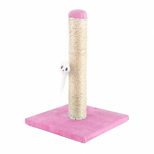 Nobleza – Poste rascador para Gatos de sisal con Juguete. Pequeño, Color Rosa Medidas: 25 * 25 * 35 cm