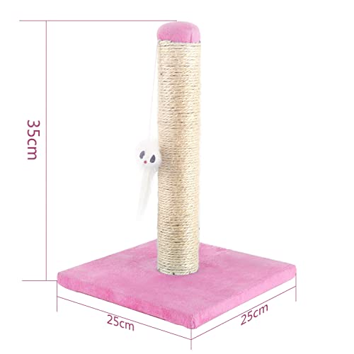 Nobleza – Poste rascador para Gatos de sisal con Juguete. Pequeño, Color Rosa Medidas: 25 * 25 * 35 cm