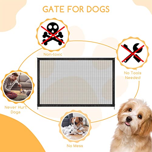 Nobleza - Puerta mágica para Perros 110 × 72 cm, Uerta de Seguridad Plegable, Protección Segura para Aislamiento de Mascotas, ácil de Instalar en Cualquier Lugar con Ganchos y Barras