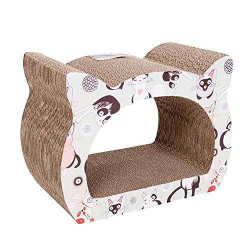 Nobleza - Rascador para Gatos de cartón. Soporte de Descanso con Forma de Gato con Catnip.