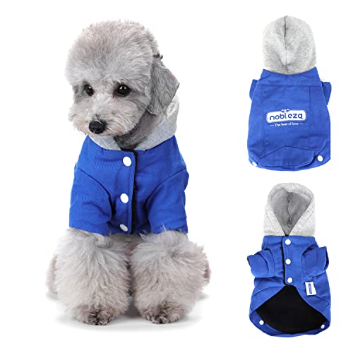 Nobleza Sudadera con Capucha Cálido para Perros Pequeños,Perro Gato Ropa de Invierno Cachorro Abrigo Chaqueta,Azul