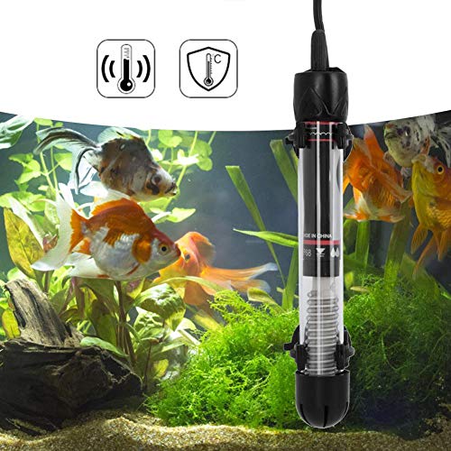 Nunafey 220-240 V 25 W / 50 W / 100 W / 200 W / 300 W Calentador de Acuario con Enchufe de la UE, pequeño Calentador de Tanque Ajustable, para Peces Tortuga de Agua Dulce(50W)