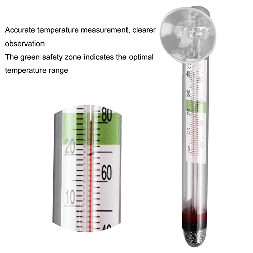 Nunafey Termómetro de Temperatura del Agua de Prueba, Termómetro de Vidrio de Acuario de Peces Tropicales, Doméstico Preciso para Pecera