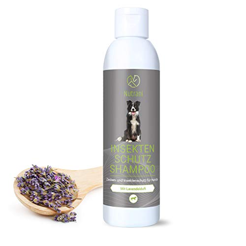 Nutrani Champu Perros | 200 ml – Lavanda | Protección fiable contra garrapatas e insectos, mosquitos, pulgas, ácaros de la hierba y otros parásitos - Accesorio de perro contra parásitos.