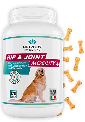 NutriJoy Suplementos para Perros Mobility + - Suplementos para Mascotas - Condroprotector Perros para Articulaciones - Curcuma para Mascotas - Tabletas Masticable