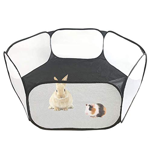 NXL Carpa De Jaula De C&C De Animales Pequeños Cerca De Ejercicio Transpirable Y Transparente para Mascotas, Cerca De Patio Portátil para Cobayas, Conejos, Chinchillas Y Erizos