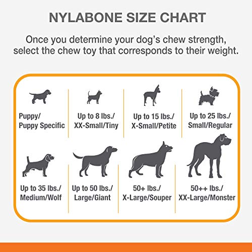 Nylabone Hueso Curvado Masticable, Sabor A Mantequilla De Cacahuete, Juguete para Perros con Mordida Potente, Tamaño Grande (para Perros De hasta 23 Kg). 140 g