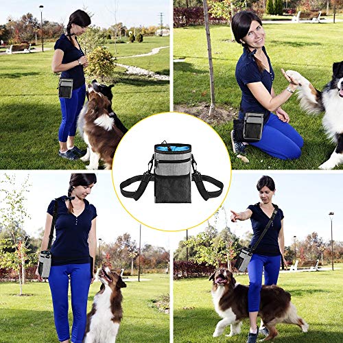 O-Kinee Bolsa de Entrenamiento para Perros, Bolsa Premios Perro, Bolso de Entrenamiento de Perro con Cinturón Ajustable para Almacenamiento de Pienso Juguetes Paras Mascotas, Azul