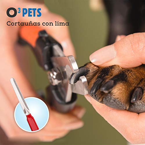 O³ Cepillo Perro Pelo Corto - con Juego de Cortauñas Perro - Fácil de Limpiar - para Muda de Pelo de tu Perro o Gato (Pequeño - Pelo Corto)