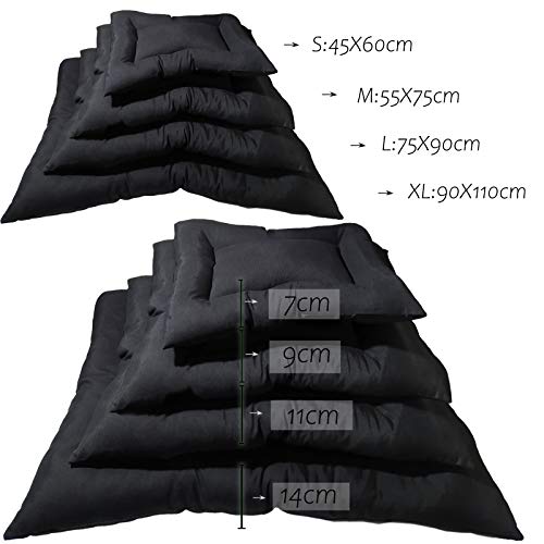 Oceano Cama para Perros,Cojin para Perros,Colchon para Perros Lavable y Suave (Large, Negro)