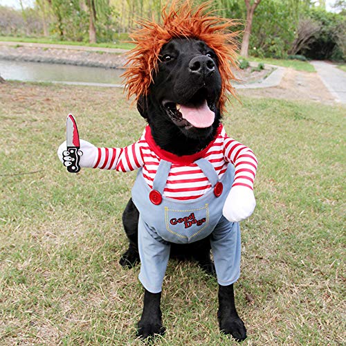 Okssud Disfraz de Halloween para Perro, Traje de Perro Novedad Funny Pets Party Cosplay Apparel Ropa para Mascotas Adecuado para Cachorros Grandes y Medianos