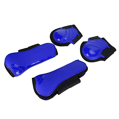 Okuyonic Protectores de Patas de Caballo, Botas de Soporte de Caballo Duraderas, Prácticas Elásticas Gruesas, Cómodas para Azul(Azul, Un Conjunto de Medio)