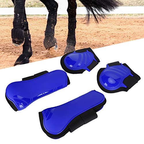 Okuyonic Protectores de Patas de Caballo, Botas de Soporte de Caballo Duraderas, Prácticas Elásticas Gruesas, Cómodas para Azul(Azul, Un Conjunto de Medio)