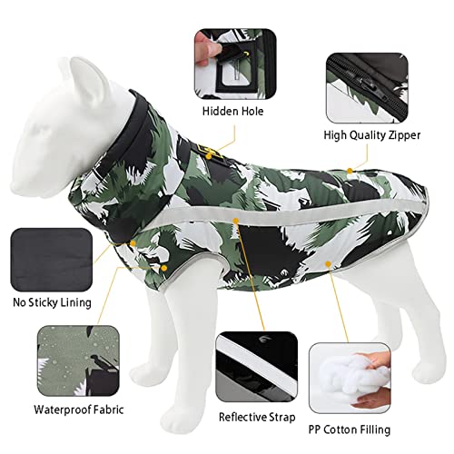 Oligeixx Chaqueta para Perros, Abrigo para Perros de Raza Grande, Impermeable Reflectante Ropa de Invierno cálida para Perros Grandes, Monos de Labrador Ropa de Chihuahua Pug