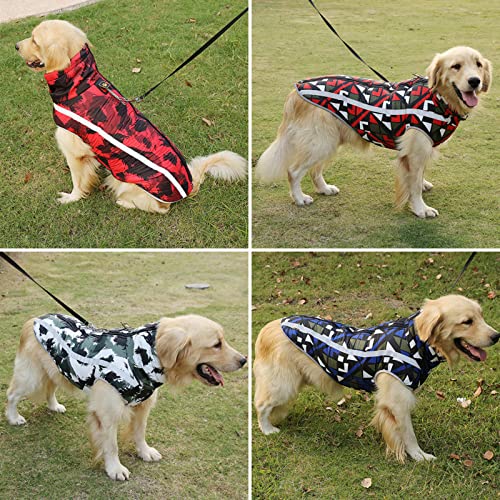 Oligeixx Chaqueta para Perros, Abrigo para Perros de Raza Grande, Impermeable Reflectante Ropa de Invierno cálida para Perros Grandes, Monos de Labrador Ropa de Chihuahua Pug