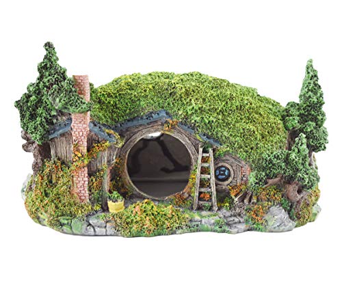 OMEM Reptile Hideout Hobbit House, Hamster, Tortoise, Gecko, Snake Hides Artificial Plant Rock, Decoración de hábitat humidificado