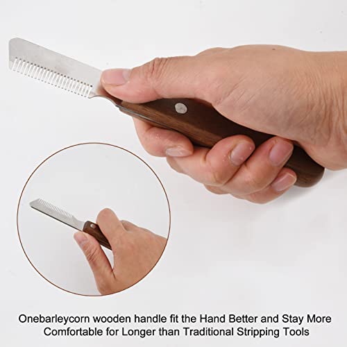 onebarleycorn – Cuchillo pelador Profesional para Perros, Mango de Madera ergonómico Herramienta de Aseo para Mascotas para Diestros