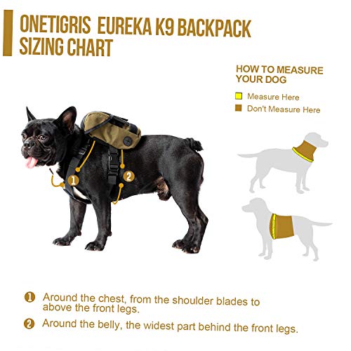 OneTigris Mochila para perros Eureka K9, pequeña mochila para perros con dispensador de bolsas para excrementos para senderismo diario para perros pequeños