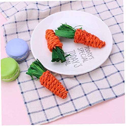 Onsinic 3pcs Zanahoria Conejo En Forma De Hámster Chew Toys Bite Conejillo De Indias De La Limpieza del Diente De La Herramienta del Perrito De Dientes Sanos Accesorios para Cuidado