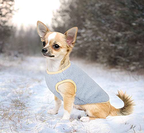 Oslueidy Abrigo de Invierno para Perros, Chaqueta Cálida Chaleco para Perros, Ropa para Cachorros, Chaqueta para Chihuahua, Mini Schnauzer, Pomerania, Pequeño Corgi, Caniche (S, Azul)