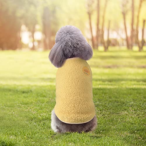 Oslueidy Abrigo de Invierno para Perros, Chaqueta Cálida Chaleco para Perros, Ropa para Cachorros, Chaqueta para Chihuahua, Mini Schnauzer, Pomerania, Pequeño Corgi, Caniche (M, Amarillo)