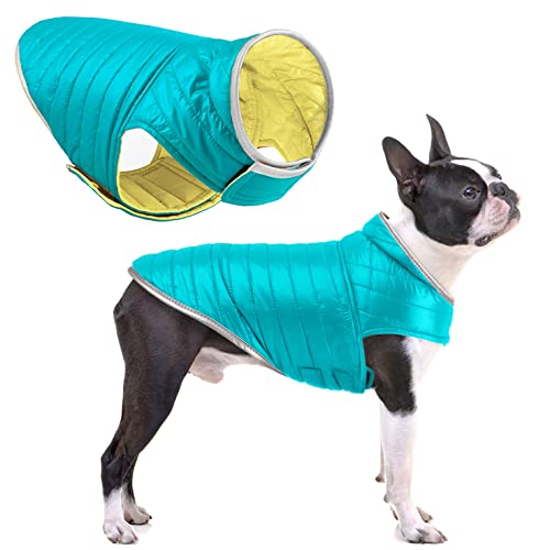 Oslueidy Abrigo de Perro Reversible,Chaqueta de Invierno para Perros Chaleco de Cachorro Caliente Ropa Impermeable para Mascotas Snowsuit de Perros para pequeños Perros Grandes