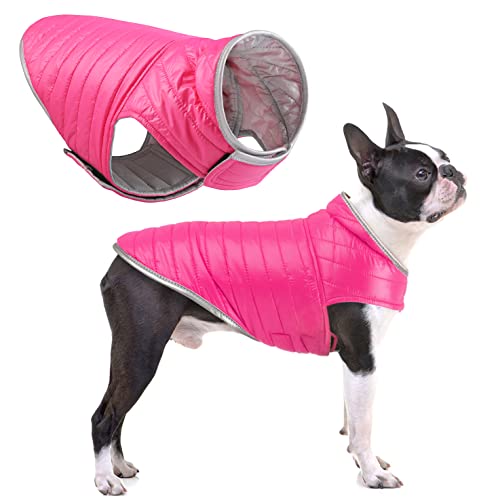 Oslueidy Abrigo de Perro Reversible,Chaqueta de Invierno para Perros Chaleco de Cachorro Caliente Ropa Impermeable para Mascotas Snowsuit de Perros para pequeños Perros Grandes