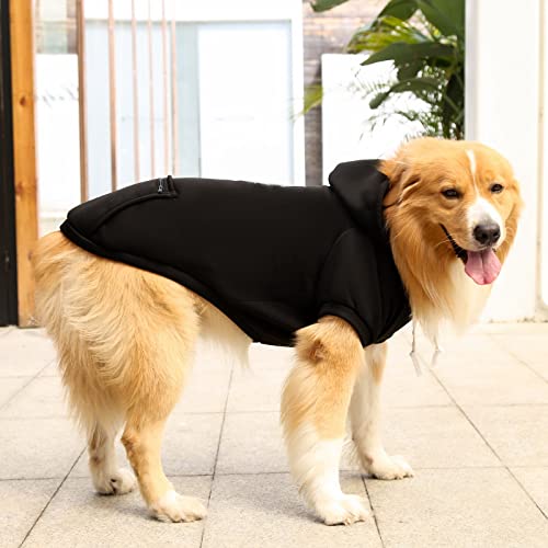 Oslueidy Sudaderas con Capucha para Perros, Ropa para Mascotas, Abrigo de Invierno, suéter cálido para Perros, Traje de Nieve para Cachorros, Perros pequeños, medianos y Grandes (XS, Negro)