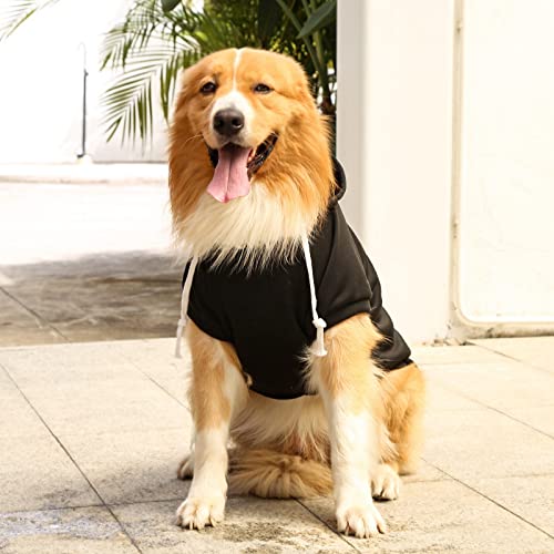 Oslueidy Sudaderas con Capucha para Perros, Ropa para Mascotas, Abrigo de Invierno, suéter cálido para Perros, Traje de Nieve para Cachorros, Perros pequeños, medianos y Grandes (XS, Negro)