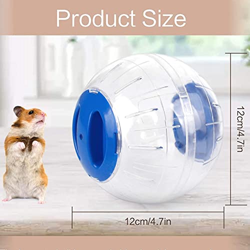 Oumefar Bola de Ejercicio de hámster de 3 Colores, Juguete de plástico para hámster Ruedas giratorias para Ejercicios de Mini Bola para Animales pequeños hámster jerbo(Azul)