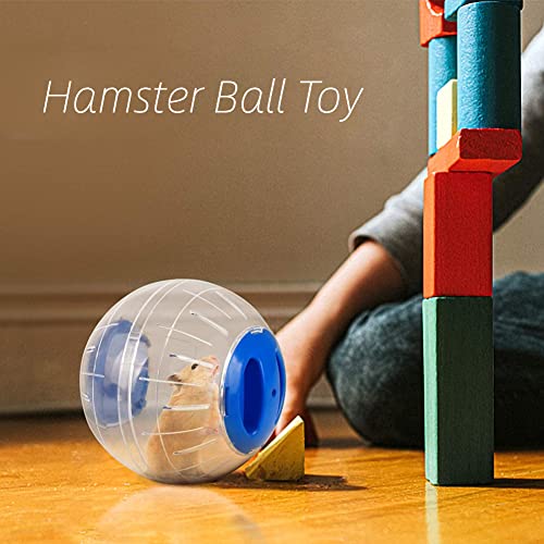 Oumefar Bola de Ejercicio de hámster de 3 Colores, Juguete de plástico para hámster Ruedas giratorias para Ejercicios de Mini Bola para Animales pequeños hámster jerbo(Azul)