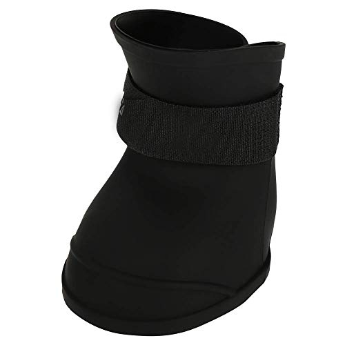 Oumefar Botas de Silicona para Perros pequeños con Colores Dulces Zapatos Impermeables para Mascotas Zapatos Antideslizantes para la Lluvia para Perros Protectores de Patas Perros Gatos(L-Negro)