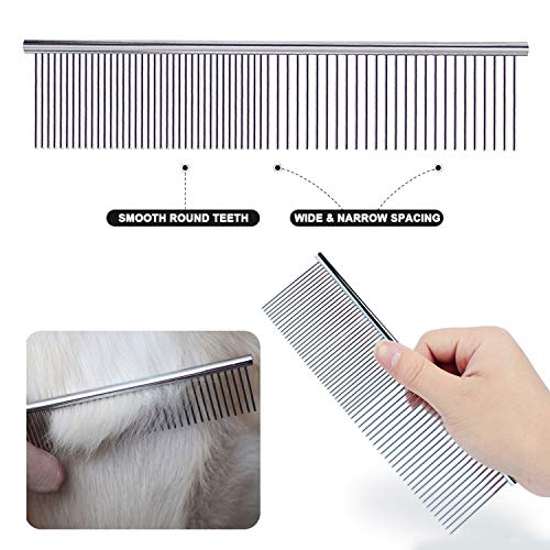 OurTop Peine Perro Mascotas Cepillo 2 en 1 de Limpieza, 3PCS Cepillo Deslanador Perros Peine Perro Gato Rastrillo Perro, Reduce el 90% de la Pérdida de Cabello