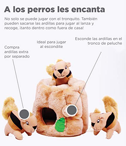 Outward Hound Hide A Squirrel - Juguete con ardillas de peluche - Para perros - Mediano