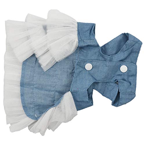 OVBBESS Vestido de Perro de Boda para Ropa de Perro Princesa Falda de Lujo Vestidos de Gato PequeñO Primavera Verano Ropa Divertida para Mascotas XL Azul Blanco