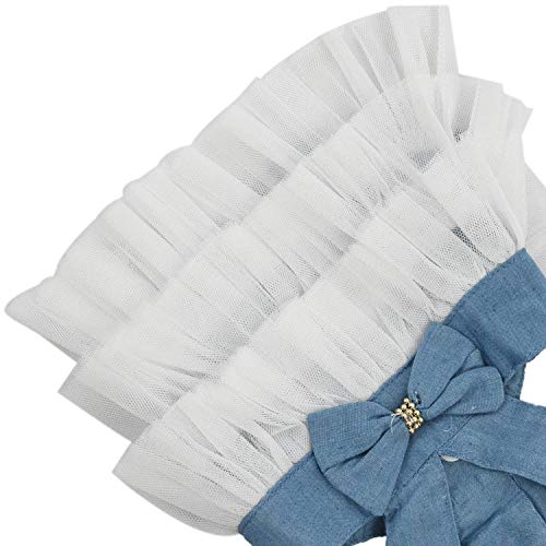 OVBBESS Vestido de Perro de Boda para Ropa de Perro Princesa Falda de Lujo Vestidos de Gato PequeñO Primavera Verano Ropa Divertida para Mascotas XL Azul Blanco