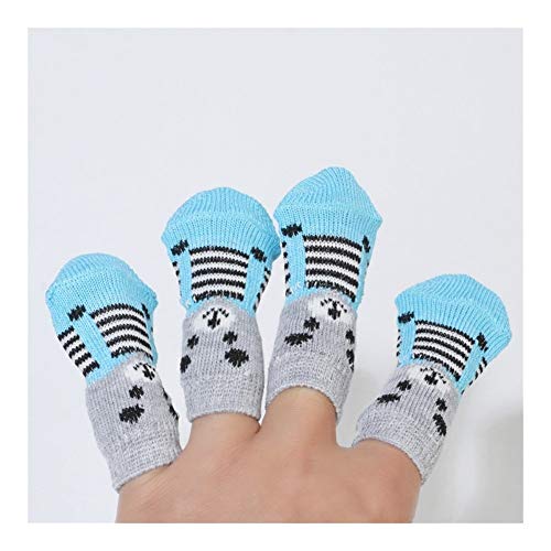 Overhil1s Zapatos Perro, Zapatos de Invierno Perro Antideslizante de los Zapatos Calcetines de Punto pequeño Gato for Mascotas Chihuahua Zapatos Caliente Grueso de la Pata del Perro Protector calceti