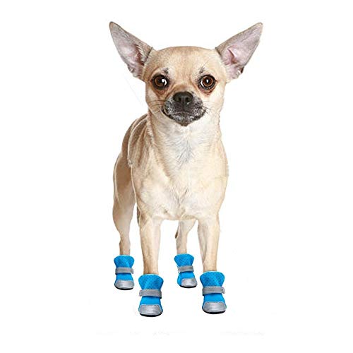 Overhil1s Zapatos Perro, Zapatos del Perro Resistente al Agua Caliente Zapatos del Animal doméstico Perros Invierno Calcetines Reflectante Antideslizante Lluvia Nieve Botas Botines for Perros pequeño