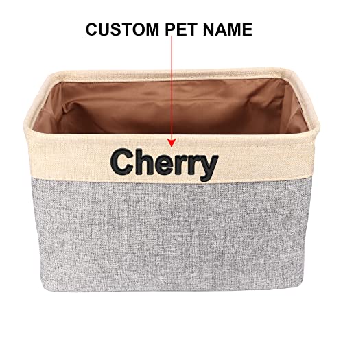 OXYEFEI Caja Juguetes Perro,Cesta Plegable para Perro con Nombre Personalizado de Mascota muy Adecuada para Guardar Juguetes,Ropa y Otros Suministros para Mascotas perro (estilo 1)