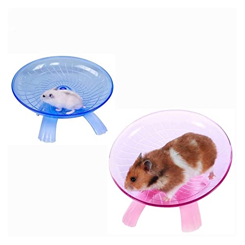 OZAQV Rueda de Hamster Mascota hámster Volando platillo Ejercicio Ardilla Rueda hámster ratón Correr Disco Rata Juguetes Juguetes Jaula Seguro de Usar (Color : Blue)