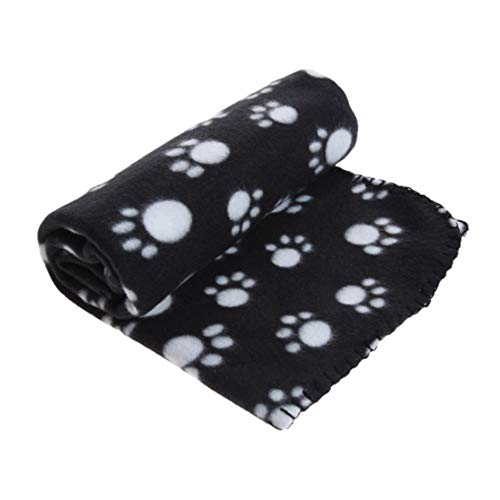 Pack de 3 Mantas para Mascotas: Mantas de Felpa suave Para Perros, Gatos, Conejos y Otras Mascotas -Mantas para Perros - Mantas de Gatos. Tamaño: 80x80cm y 80x110cm (80 x 110 cm, Negro-Beige.Rosa)