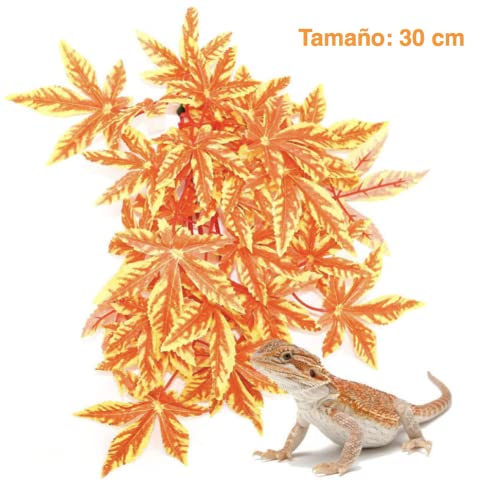 Pack de 3 Plantas para terrarios de Reptiles,Colgantes con Ventosa,Ideales para terrarios de Camaleones, Serpientes, lagartos, Tortugas y Todo Tipo de Reptiles. Juego de 3 Plantas para terrarios.