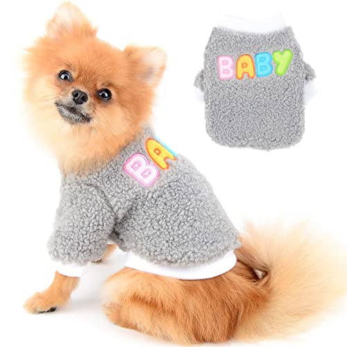 PAIDEFUL Jersey Cálido para Perros Niñas Niños Chihuahua Suéteres Bordado de Letras Prendas de Punto de Felpa Pullover Ropa de Invierno para Cachorros Pequeñas Mascotas Gato Otoño Clima Frío Vistiendo