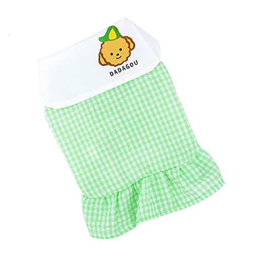 PAIDEFUL Vestido a Cuadros para Perros Pequeños Medianos Gatos Mujeres Niñas Chaleco de Algodón Suave Falda con Tirantes Camisetas sin Mangas Transpirables Chihuahua Ropa Mascota Verano Verde L