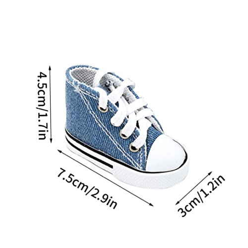 Pájaro Zapato de Juguete Mini Loro Lienzo Zapatillas de Deporte Pájaro Colgando Masticar Juguete Juguete Cause Decoración para Periquitos Cockatiels Finches Budgie Vaquero Azul, Zapato de AV